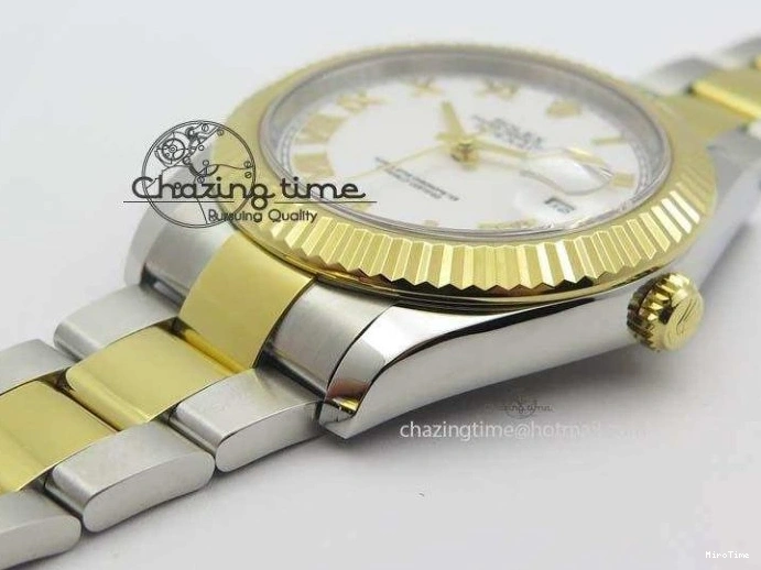 MiroTime 0404 DateJust II 116333 SS YG 41mm EW Best Edition White Dial Roman Markers On SS Bracelet A Casual 3821